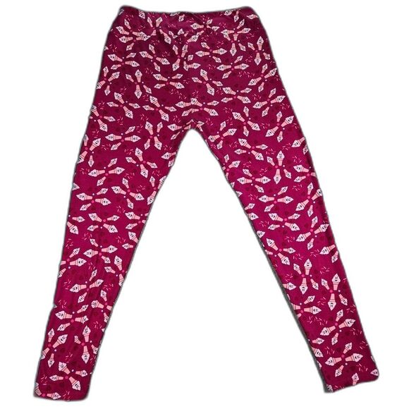 LulaRoe Womens Tall & Curvy Pink with Icecream Cones Leggings. - Picture 1 of 8